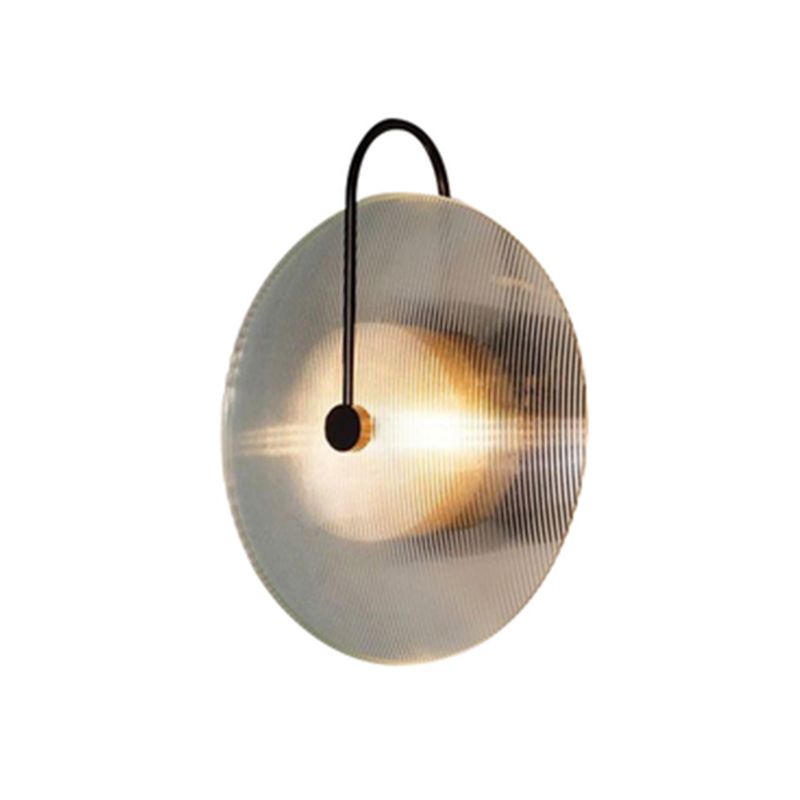 Contemporary 1-Light Wall Sconce Circle Glass Wall Mounted Light for Living Room
