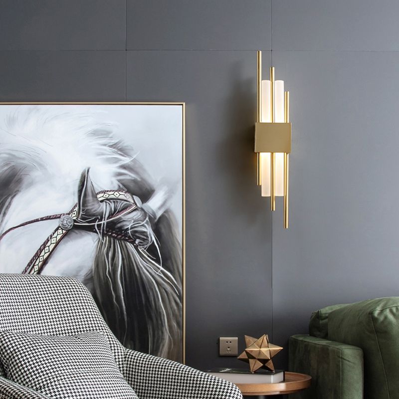 Tubos de estilo minimalista moderno Lámpara de pared de la pared de la pared con sombra acrílica