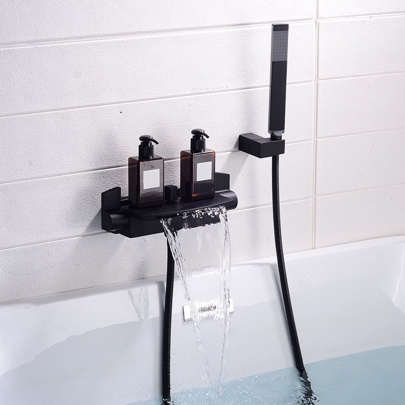 Wall Mount Tub Faucet One Handle Waterfall Tub Spout Trim with Knob