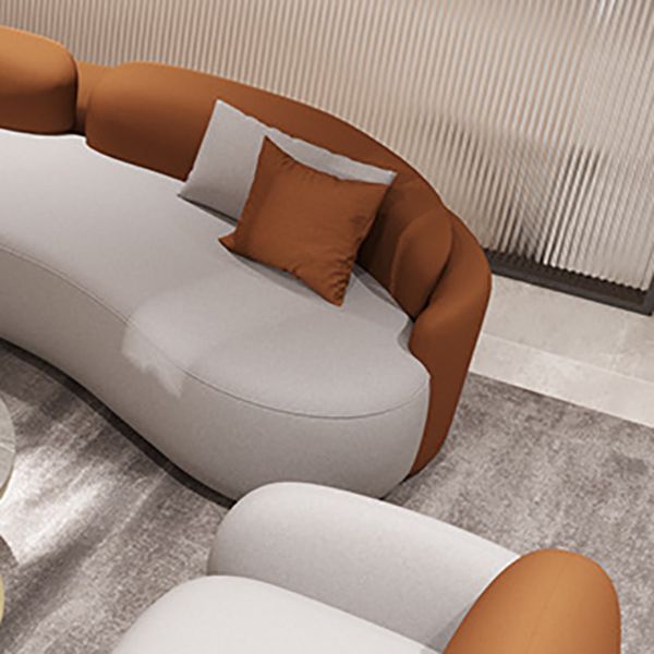 Tight Seat Faux Leather Settee Waterproof Sloped Arms Sofa for Living Room