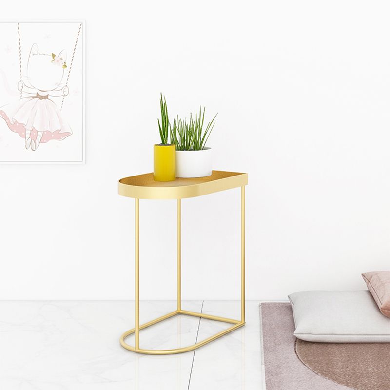 Mid-Century Tray Top Corner Table Frame Metal Side End Table