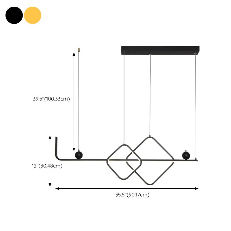 Metal Linear Island Pendant Modern Multiple-Light Island Lighting