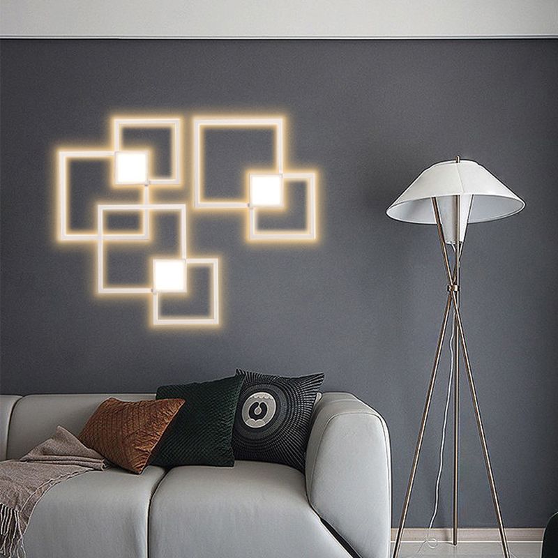 Square Lines Home Decorative LED Wall Lamp Modern Simplicity Style Aluminum Sconce Light for Living Room