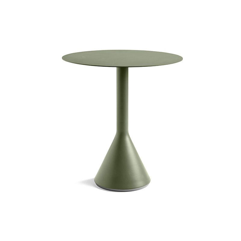 Metal Green Dining Table Industrial Outdoor Table with Pedestal Base