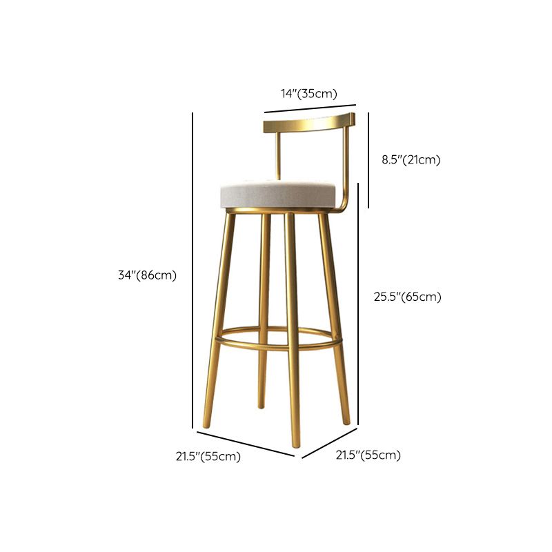 Nordic Bar-stool Round Seat Counter Bar Stool with Metal Legs for Home Use
