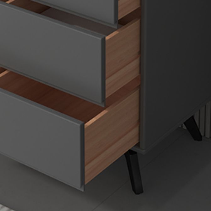 Contemporary Double Dresser Rubber Wood Horizontal Storage Chest Dresser for Bedroom