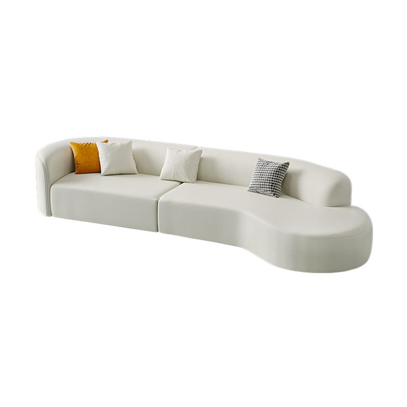 Contemporary Faux Leather Sectional Sofa with Tight Back in Solid Wood