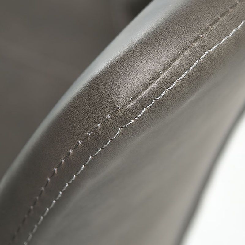 Industrial Style Solid Back Chair for Kitchen Faux Leather Dining Chairs