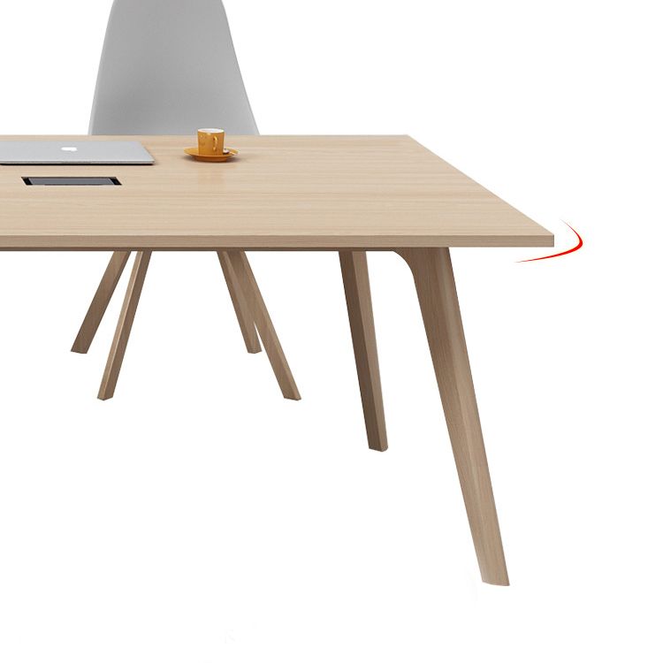 Rectangle Modern Dining Table Solid Wood Fixed Dinette Table for Home Use