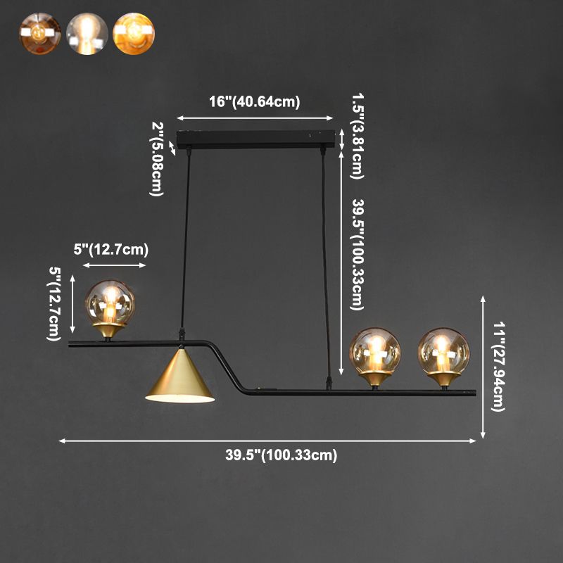 Nordic Pendant Light Modern Glass Shade Chandelier Lampe pour salle à manger