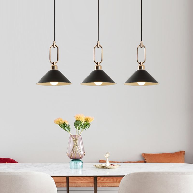 Cone Shape Hanging Lighting Modern Macaron Style Metal 1-Light Hanging Lamp for Bedroom