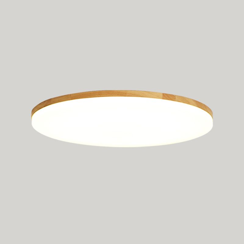 Modern Style Circle Shape Ceiling Lighting Wood 1 Light Ceiling Light for Living Room