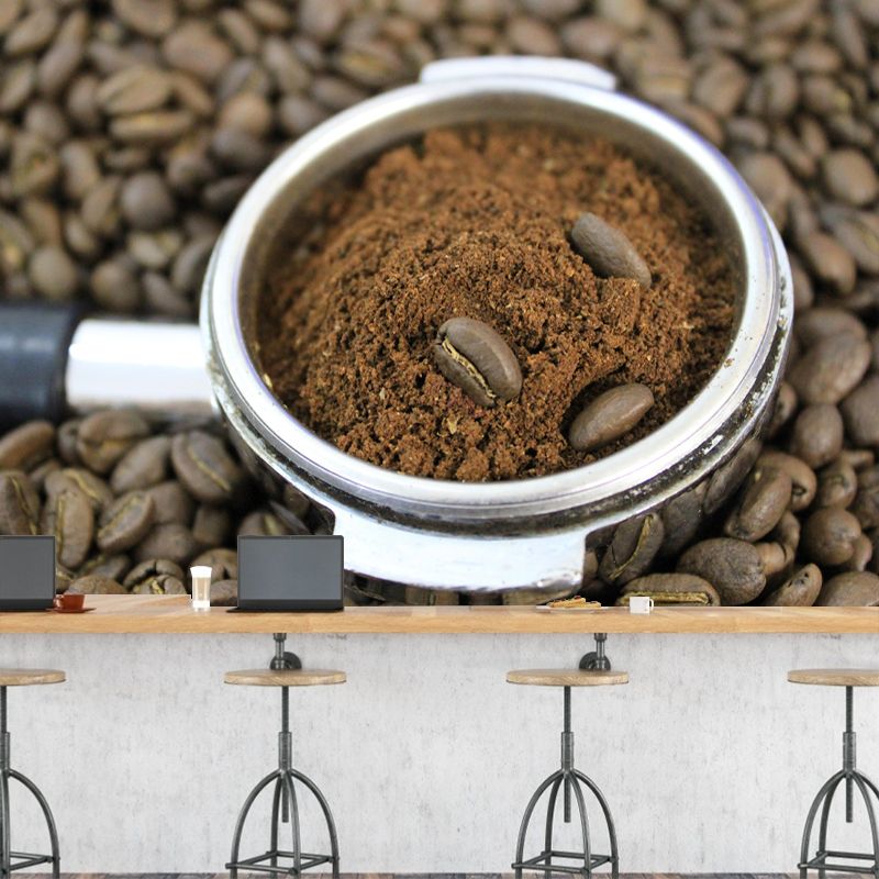 Customized Coffee Mural Wallpaper for Restaurant Wall Decor Stain Resistant