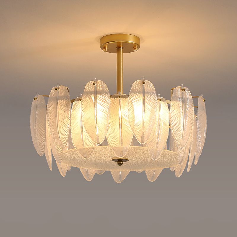 Nordic White Glass Shade Ceiling Lamp Simple Flush Mount Light Fixture