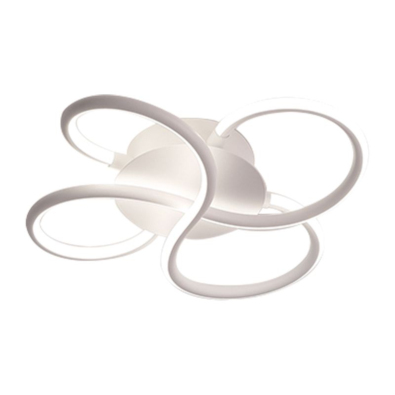 Blumenform Acryl Flush Mount Moderne LED Weiß/Kaffee Flush Mount Leuchte in Weiß/Warmes Licht, 16.5"/23.5"/31.5" Breite