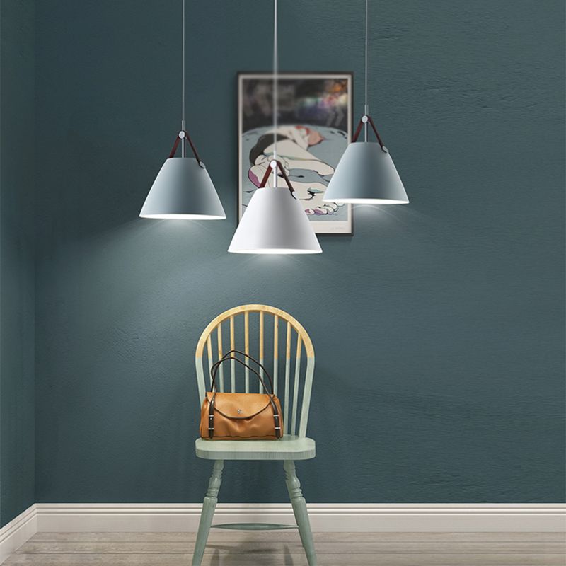 Modern Cone Hanging Ceiling Light Wrought Iron Pendant Light for Bedroom