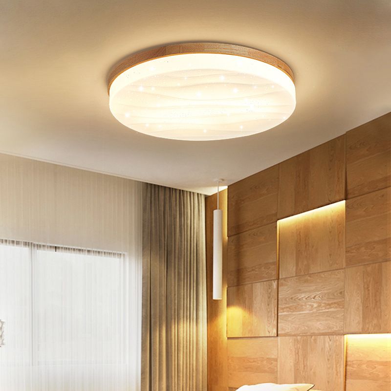 Modern Style Ceiling Light Simplicity Wooden LED Flush Mount Ceiling Lamp for Sitting Room