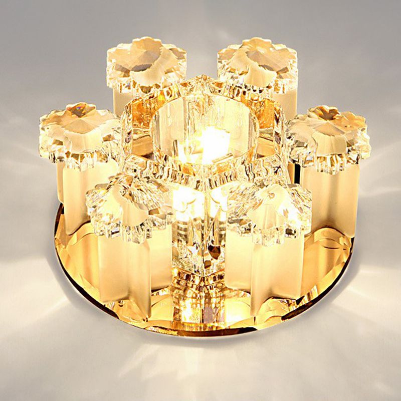 Modernism Blumendecke Flush Licht Kristall Block LED Flur Flush-Montage Licht Armatur
