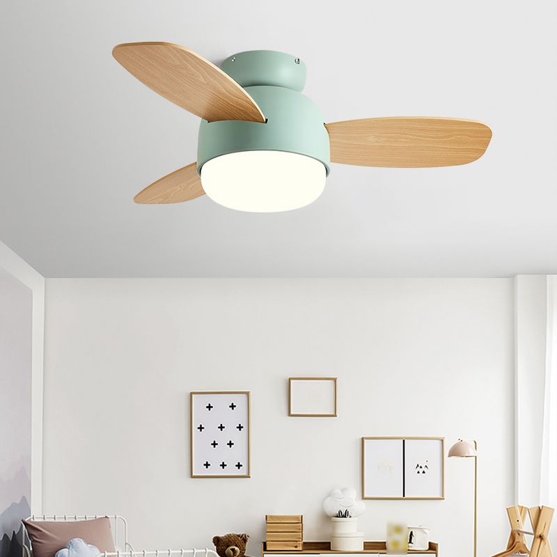 Metal Ceiling Fan Light Modern Style 1 Light Ceiling Fan Lighting for Children's Room