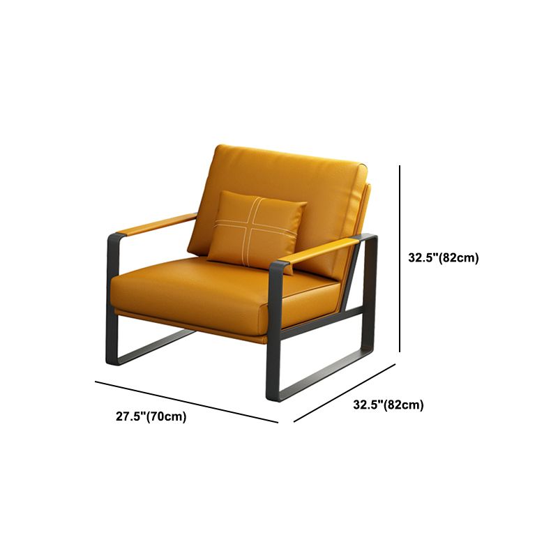 Black Flared Arm Sofa Contemporary Standard Sofa for Living Room