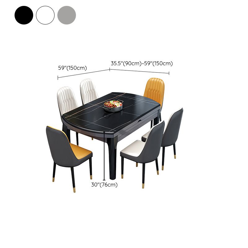 Contemporary Extendable Folding Table Solid Wood Base Table for Dining Room