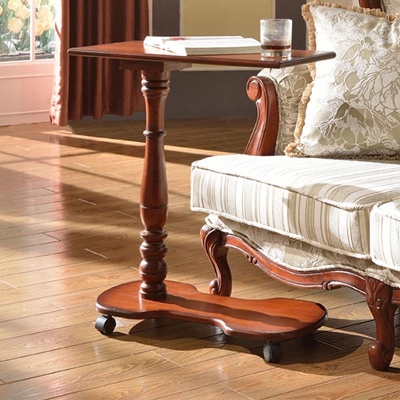 Brown Removable Coffee or End Table in Solid Wood French Country