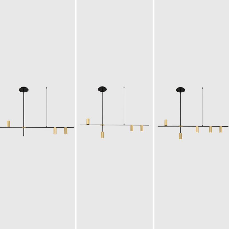 Black/Gold Aluminum Island Pendant Lighting Modern Island Hanging Light