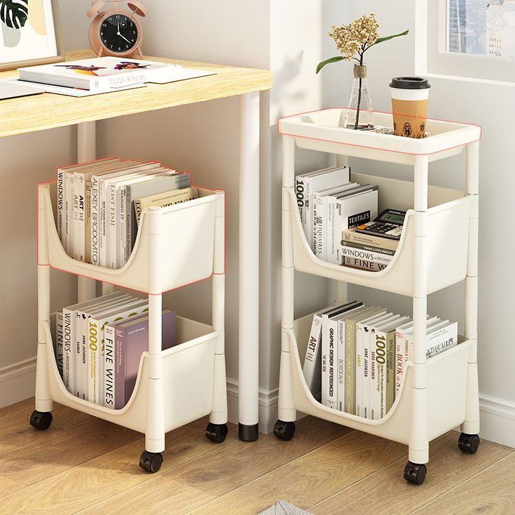 Contemporary Bookcase Vertical Plastic Book Shelf for Study Room