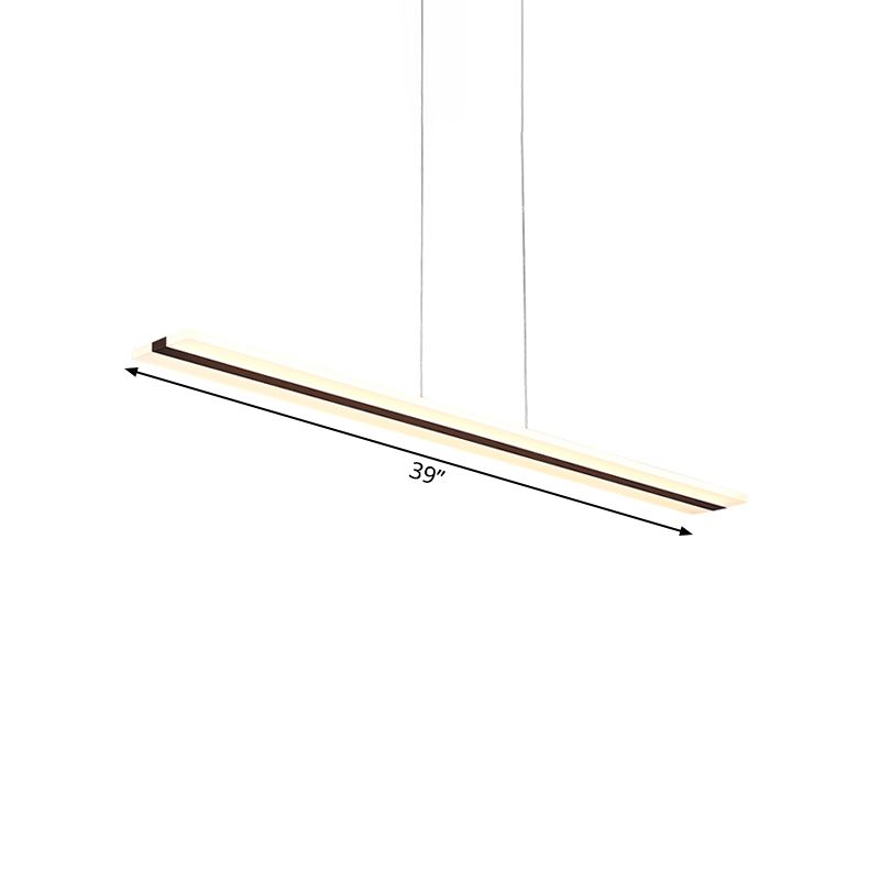 39 "/47" de ancho ultra delgada colgante acrílico lámpara de techo blanco LED moderno en luz cálida/blanca
