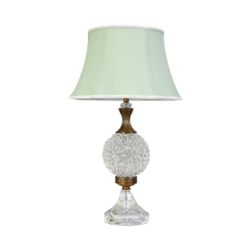 Table de nuit à bulbe vert clair Light lampe de chevet en forme de globe de cristal traditionnel