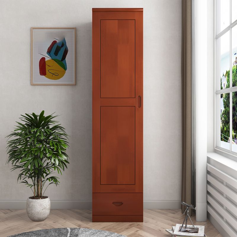 Traditional Wardrobe Cabinet Hinged Rubberwood Wardrobe Armoire
