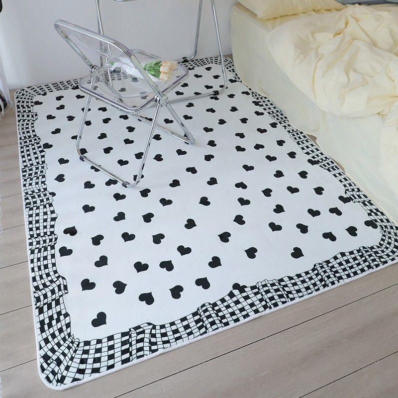 Beige Modern Area Rug Geometric Pattern Polyester Area Carpet Non-Slip Backing Rug for Bedroom