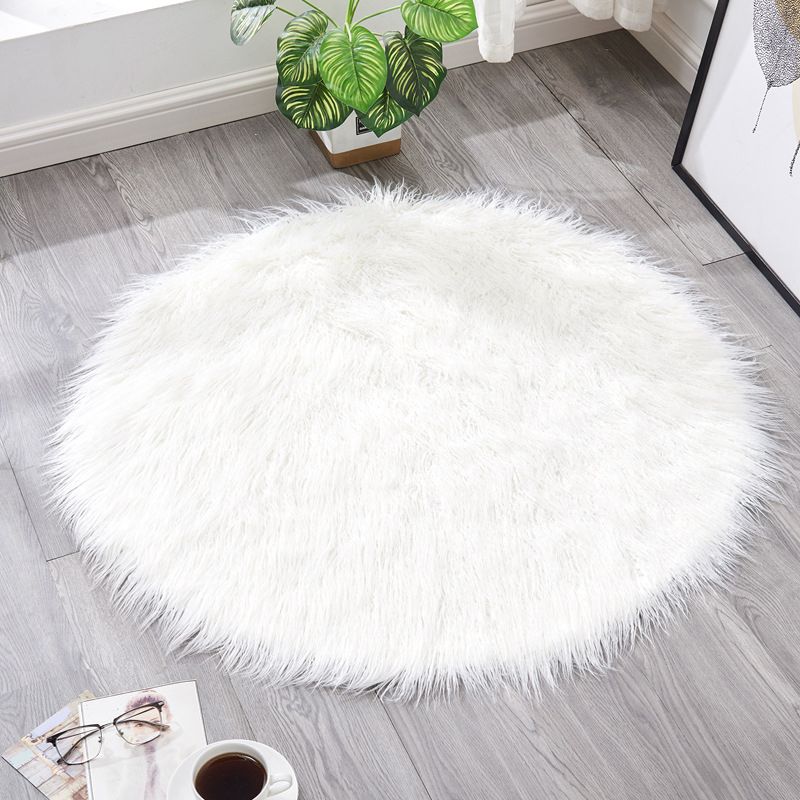 Relaxing Plain Rug Multi Colored Fluffy Rug Anti-Slip Washable Pet Friendly Area Carpet for Front Door