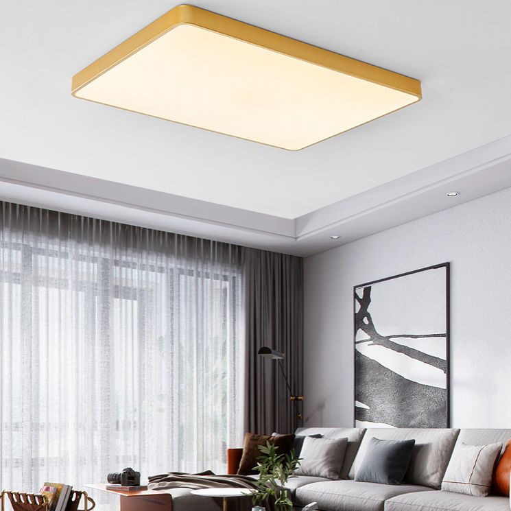 Metal Retangular Shade Flush Mount Llight Modren Style1 Head Flush Mount