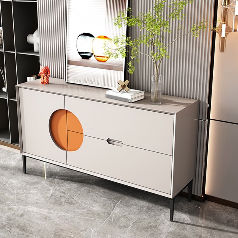 Glam Style Credenza Wood Side Board with Cabinets and Drawers