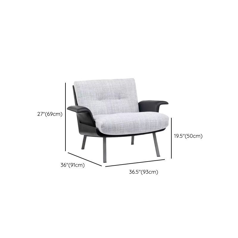 Industrial Lounge Chair Solid Color Cushion Back Basic Four Leg Reclining Accent Chair