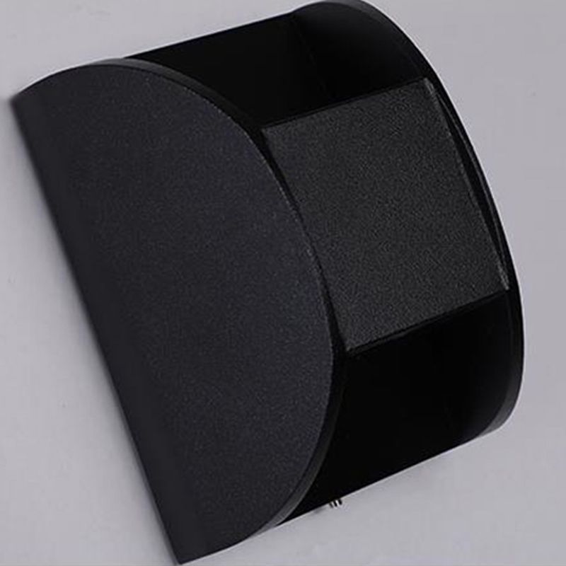 Geometric Shape Wall Lamp Modern Style Metal 2 Lights Wall Light in Black