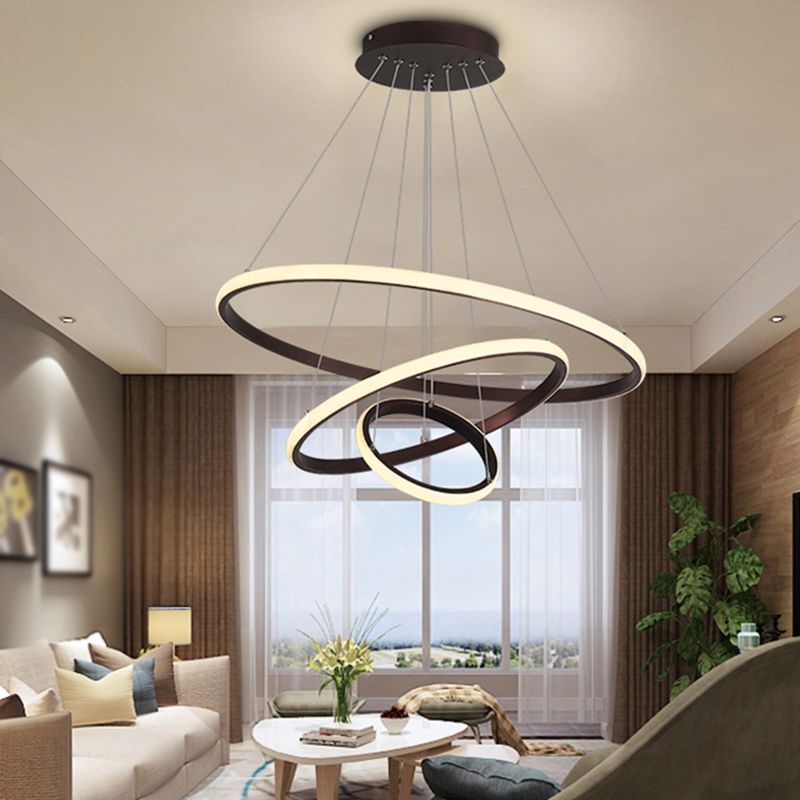 Lineare Metallleuchterleuchten moderner 3-Licht-Kronleuchter-Beleuchtungskörper in Schwarz