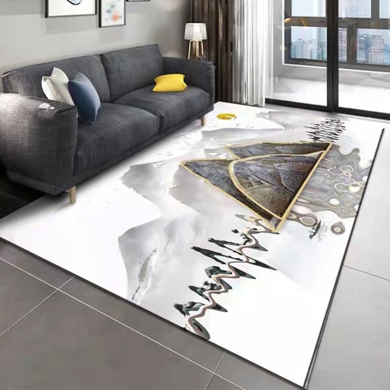 Gold Modern Indoor Rug Polyester Deer Area Rug Stain Resistant Rug for Living Room