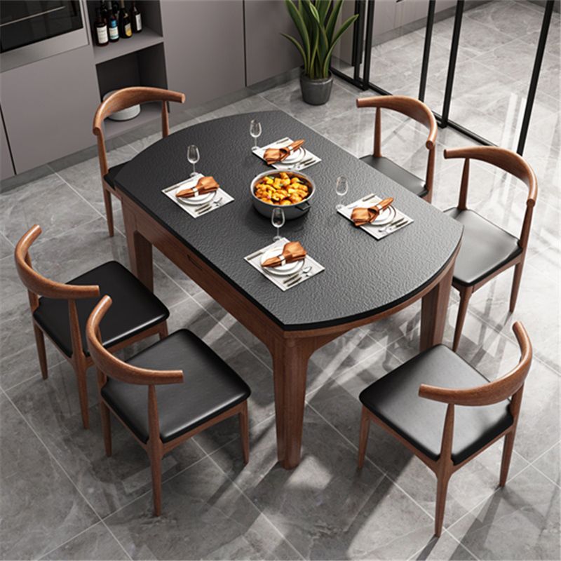 Modern Style Stone Dining Table Round 4 Legs Dining Site Table
