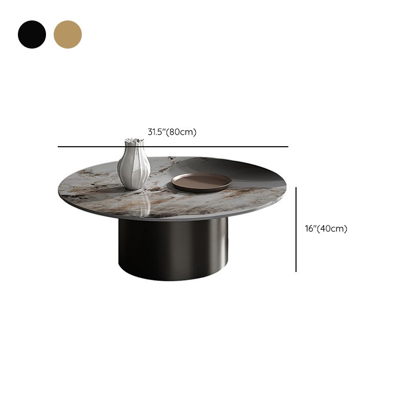 Slate Coffee Table Round Nesting Coffee Table Set with Pedestal Legs