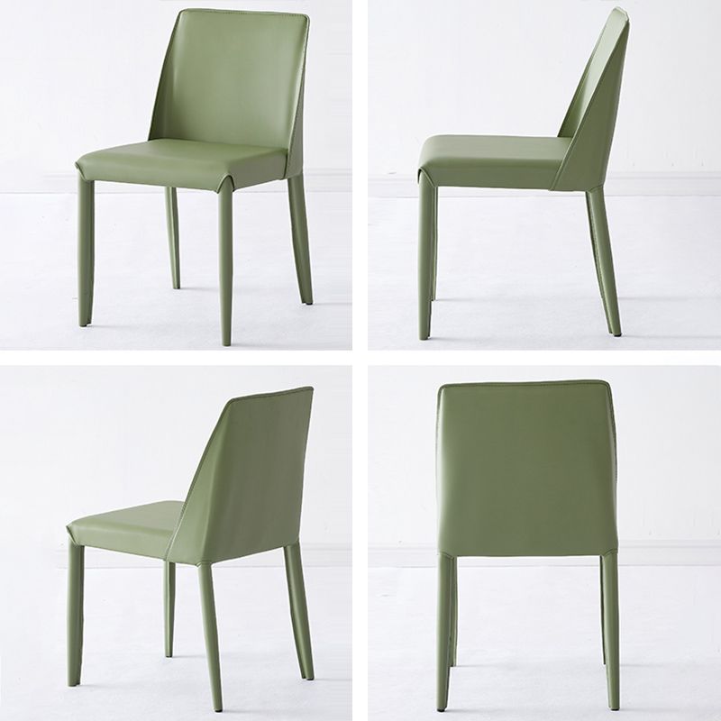 Faux Leather Armless Dining Chairs Contemporary Home Side Chair