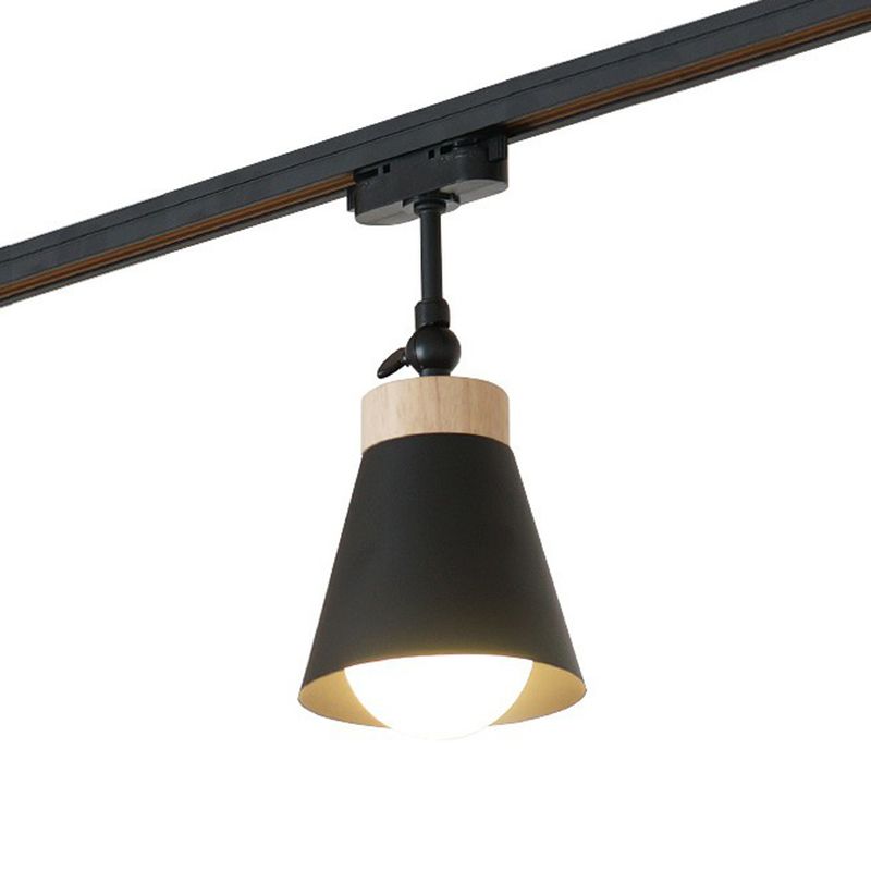 Living Room Semi Flush Mount Lamp Nordic Style Spotlight Track Light with Cone Metal Shade