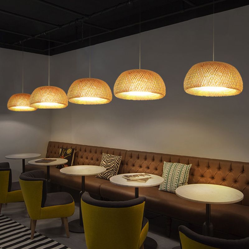 Luce sospesa contemporanea Rattan Apparecchio di illuminazione a pendente per sala da pranzo