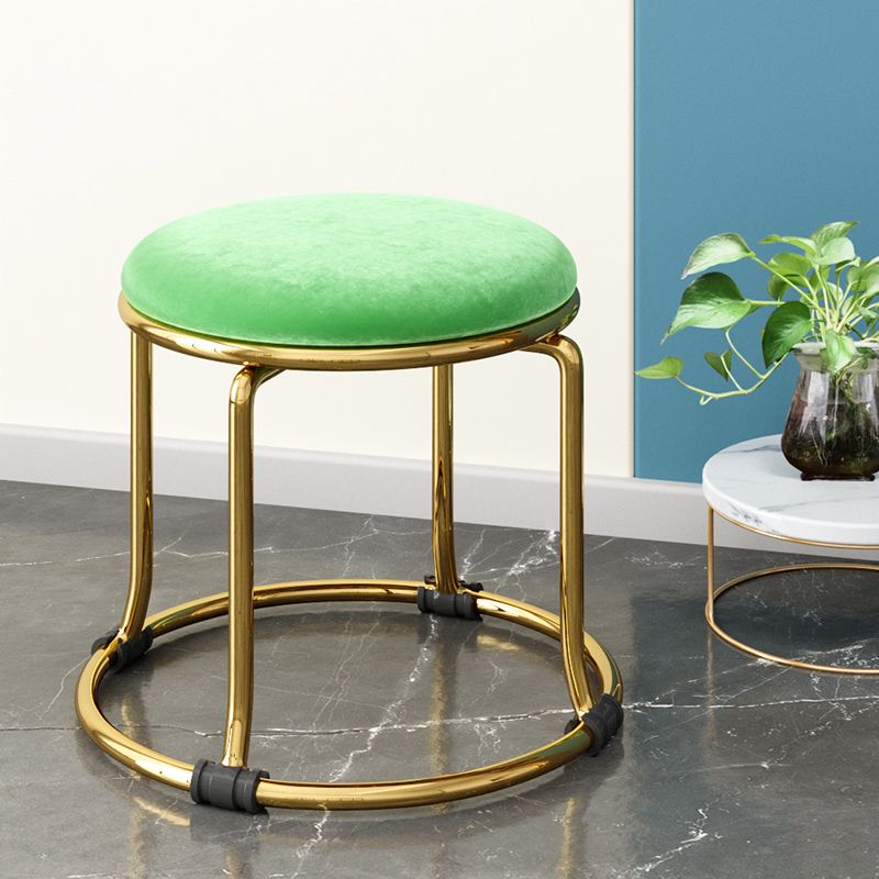 Scratch Resistant Round Standard Solid Color Cotton Ottoman for Living Room