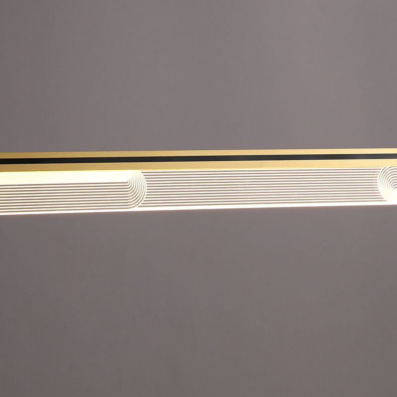 Lámpara colgante de restaurantes de 1 luces de la isla rectangular moderna con sombra acrílica transparente