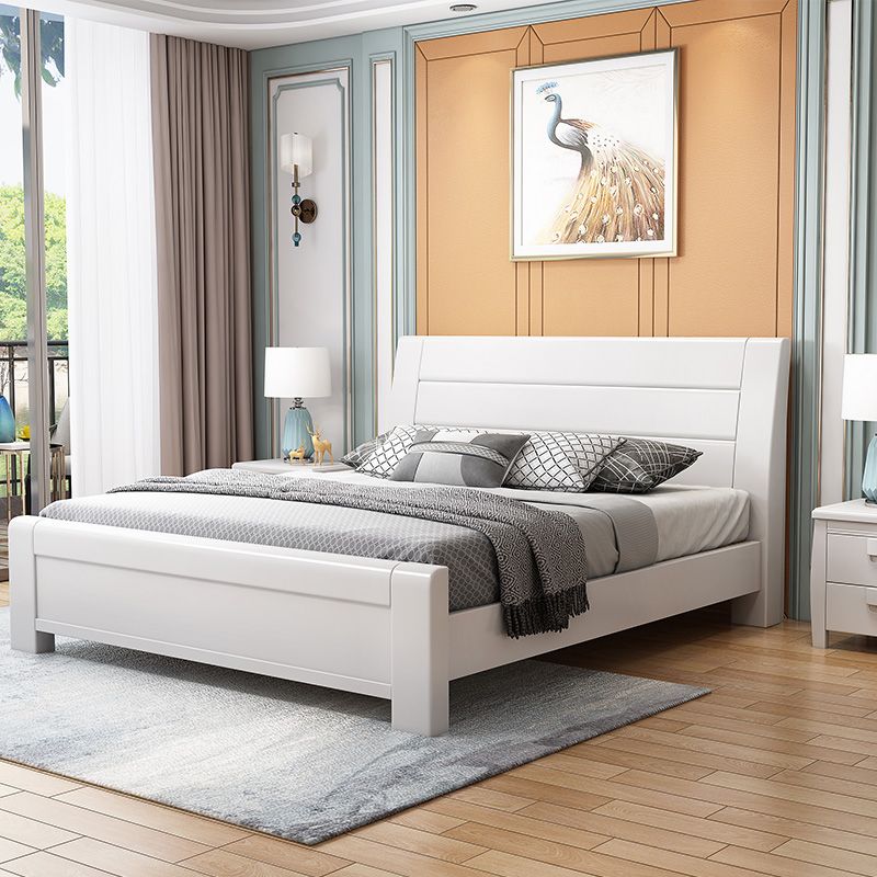 Traditional Pine Wood with Headboard Rectangular Panel Standard Bed