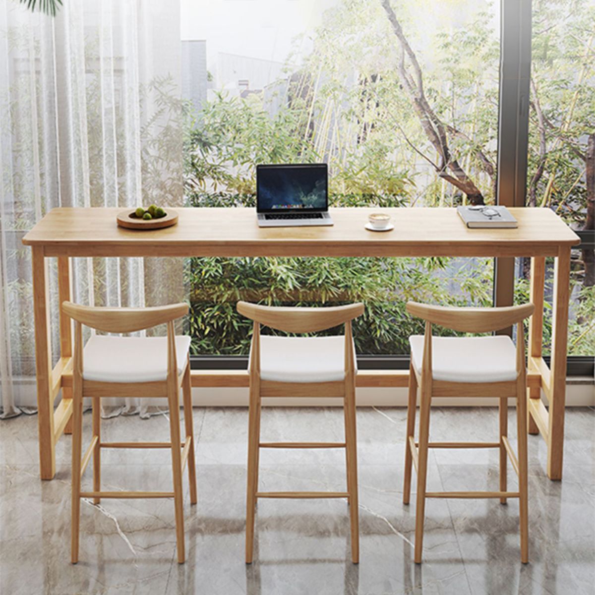 1/4/7 Pieces Pub Dining Set Contemporary Solid Wood Pub Table Set