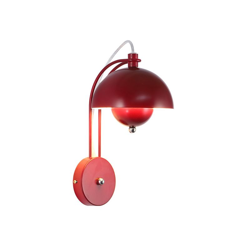 Dome Wall Sconce Lighting Modern Style Metal 1 Light Wall Mounted Light
