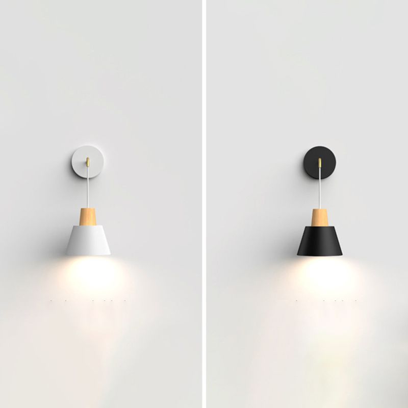 Modern Style Wall Light Fixture Creative Wooden Geometric Wall Light Sconce for Bedroom
